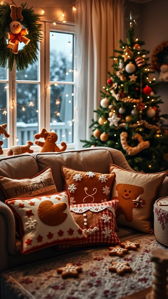 adorable gingerbread plush cushions