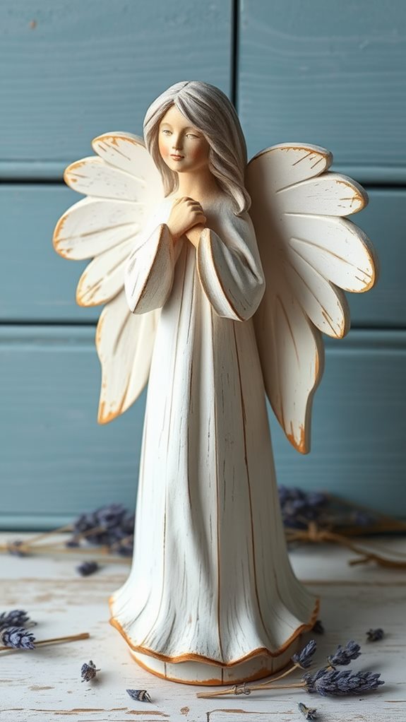 angels crafted from wood