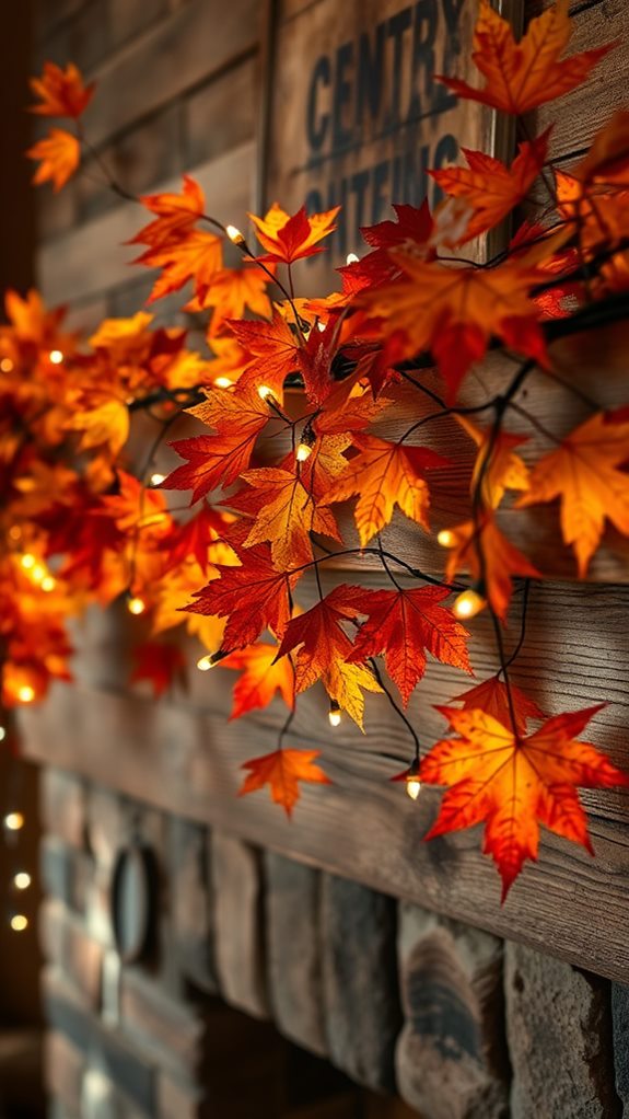 autumn leaf decor arrangement