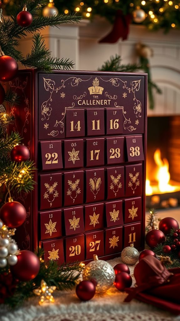 burgundy themed holiday countdowns