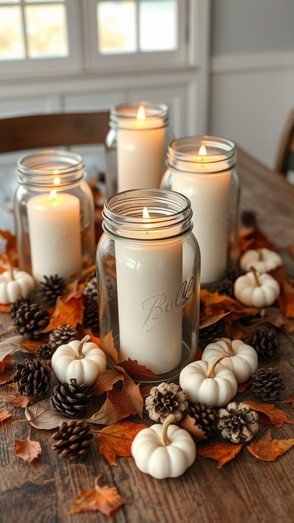 candlelit mason jar decor