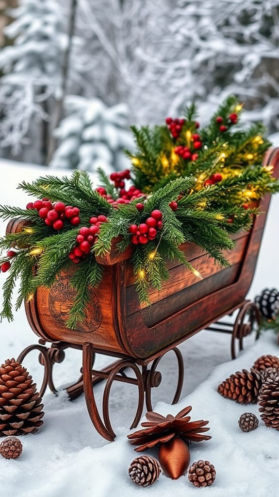 classic holiday sleigh decor