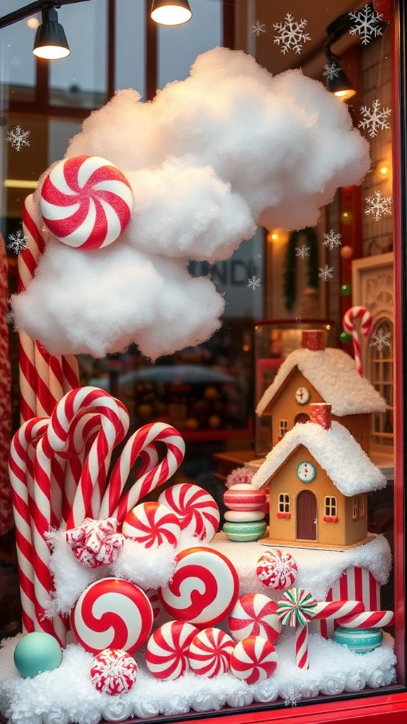 colorful confectionery showcase display