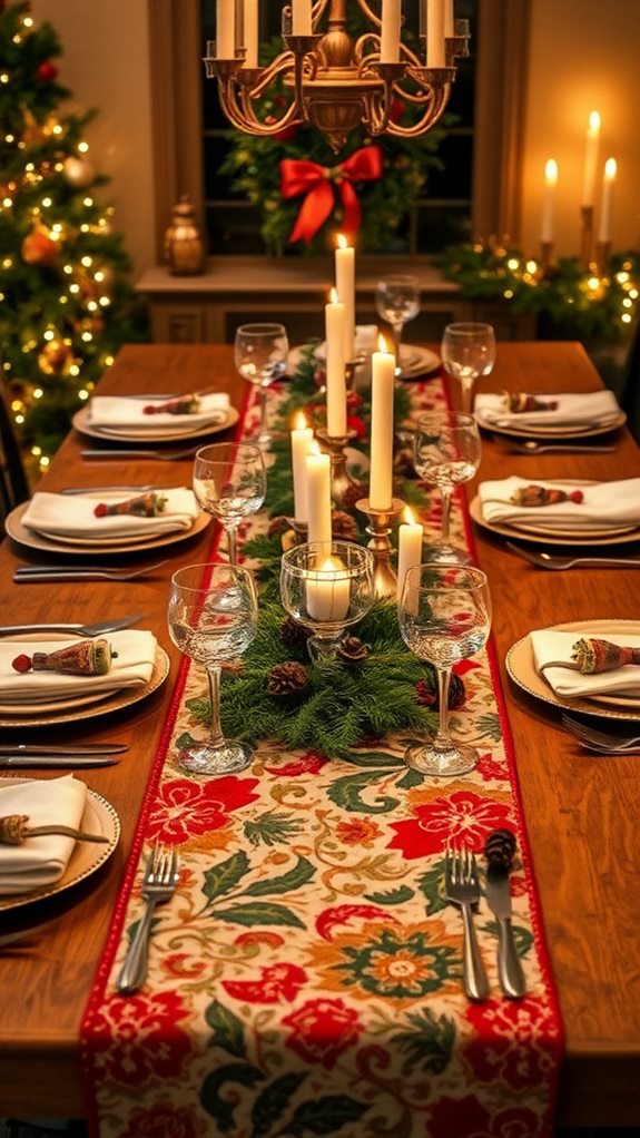 colorful holiday table decor