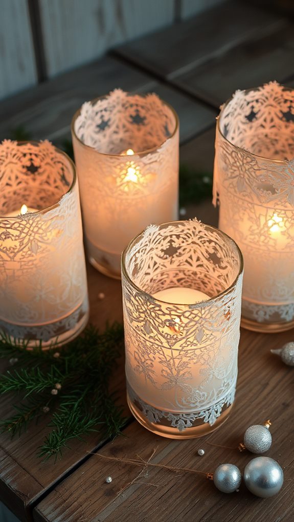 decorative lace candle holders