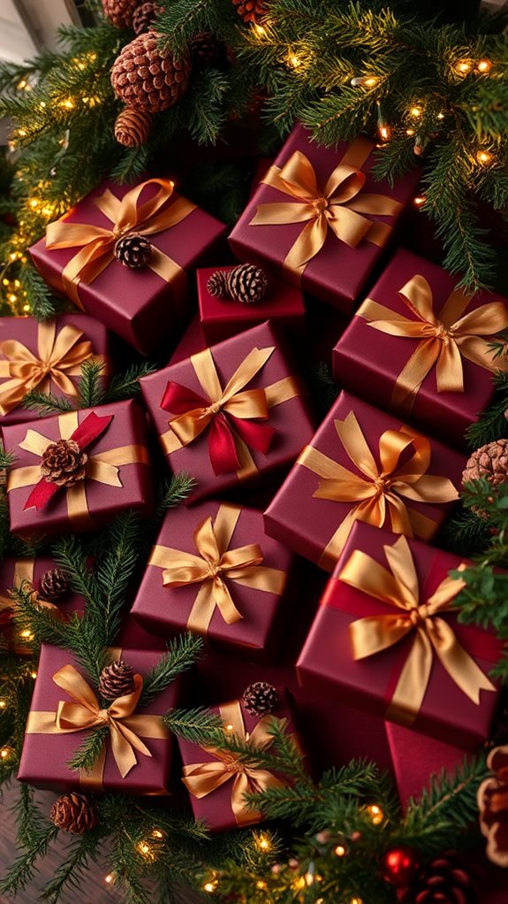 elegant burgundy gift wrap