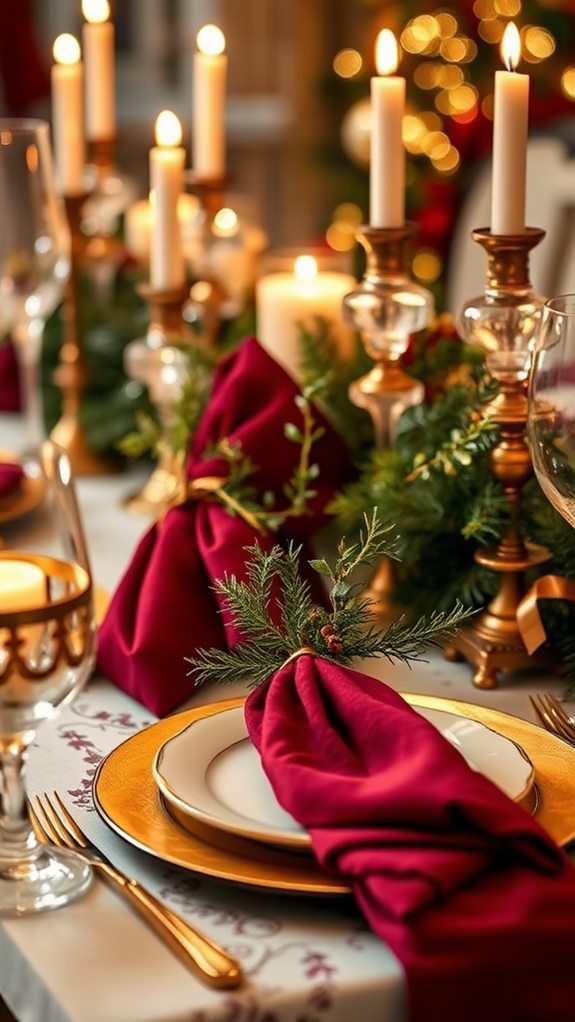 elegant burgundy napkin holders