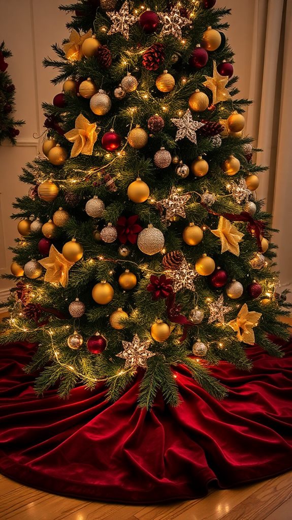 elegant burgundy tree skirts