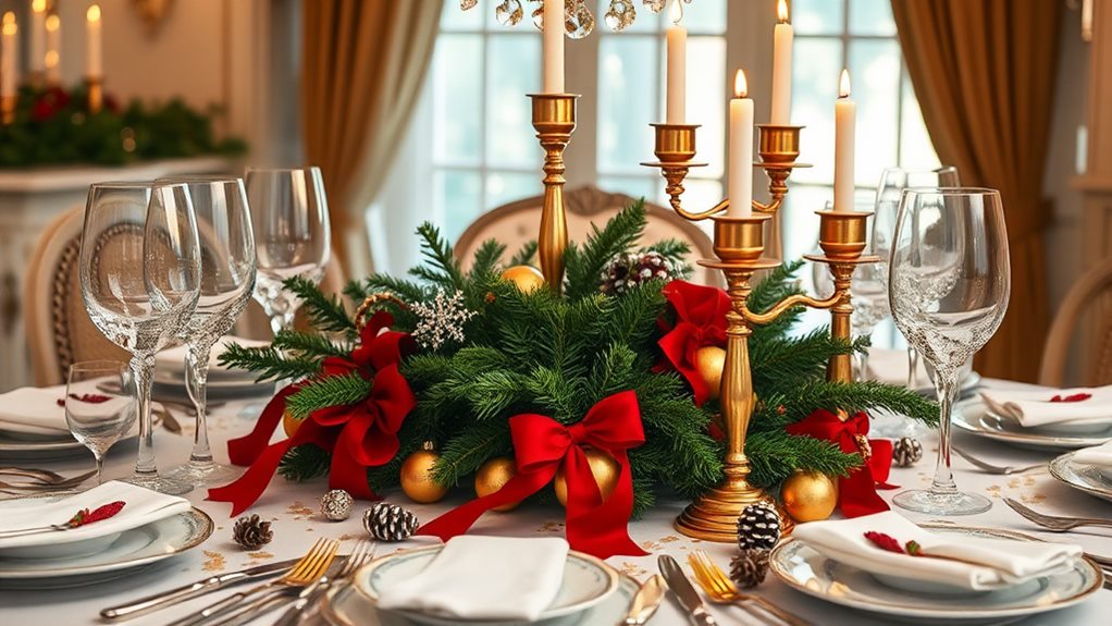 elegant christmas table settings