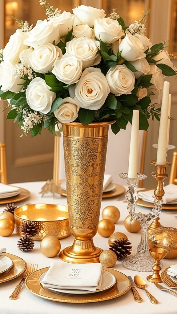 elegant golden table decor