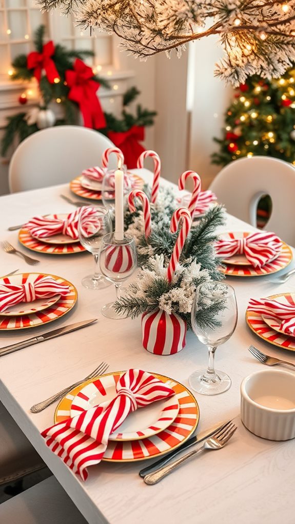 festive candy cane decor