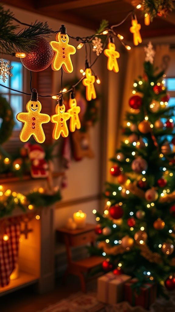 festive gingerbread decor lights