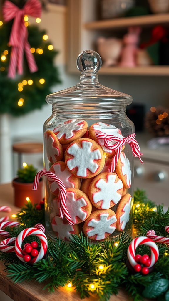 festive peppermint cookie accents