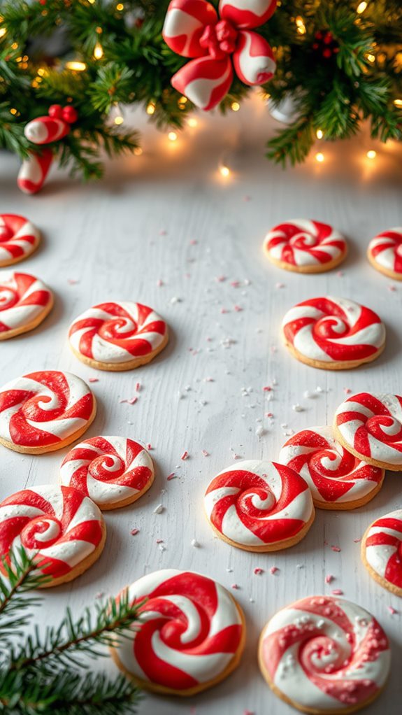 festive peppermint cookie embellishments