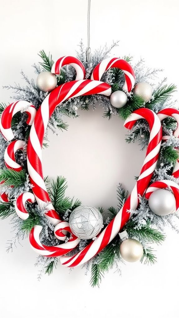 festive peppermint wreath decorations