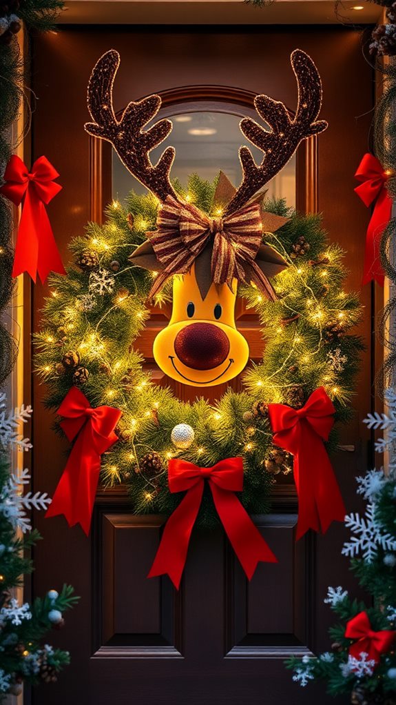 festive reindeer holiday decor