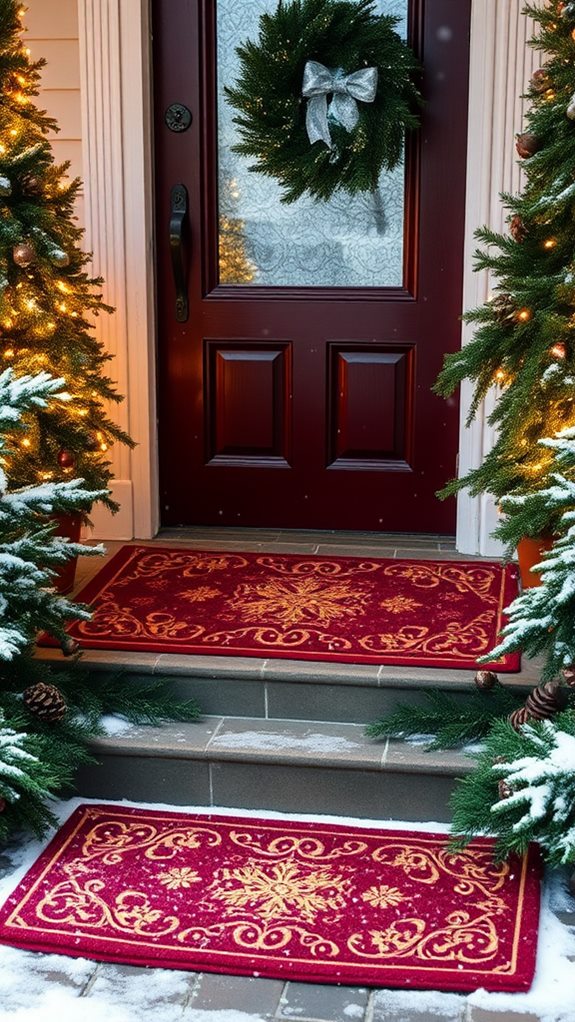 festive seasonal welcome mats