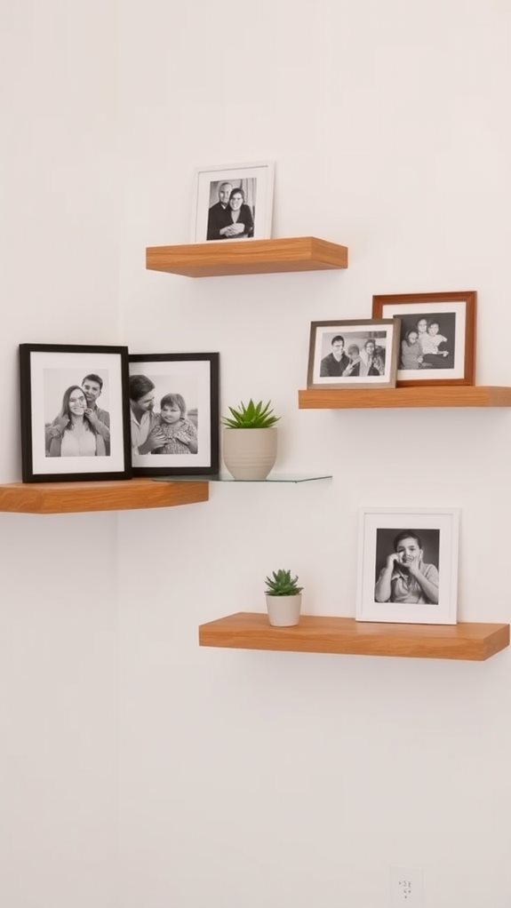 floating shelf picture display