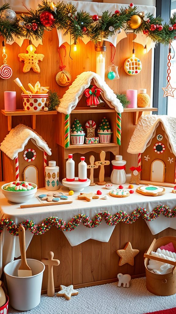 gingerbread baking station setup