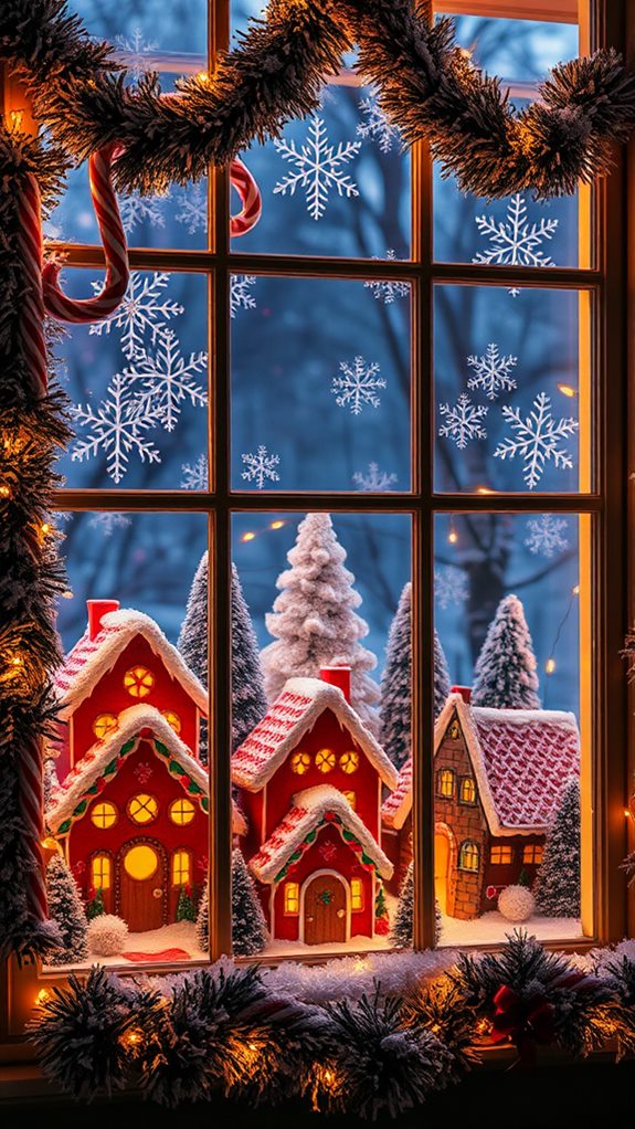 gingerbread inspired window decorations