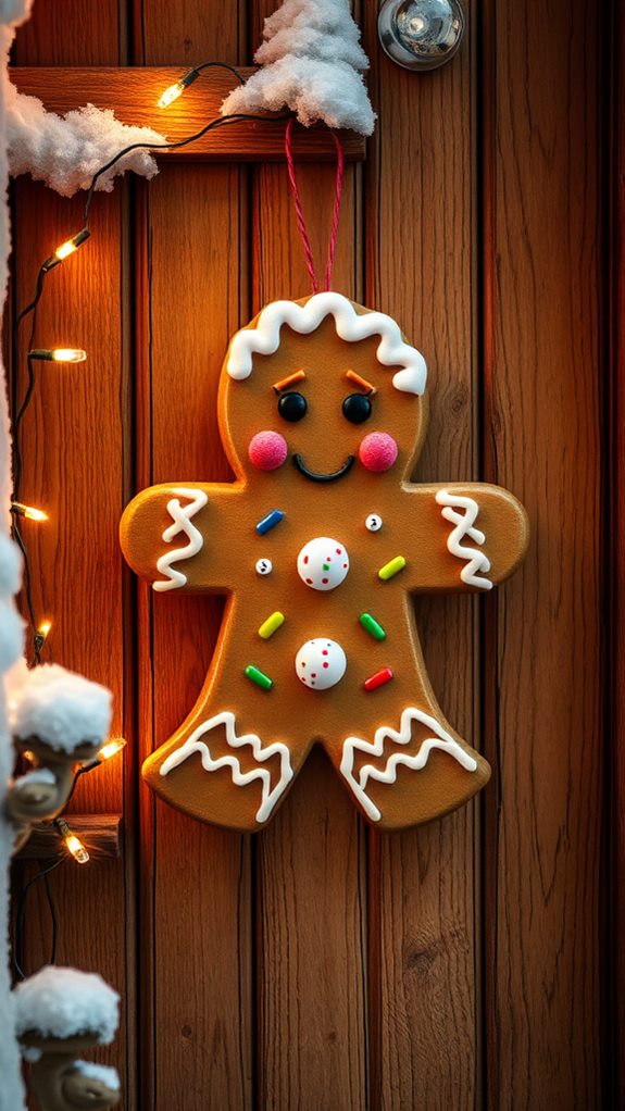 gingerbread themed door decoration