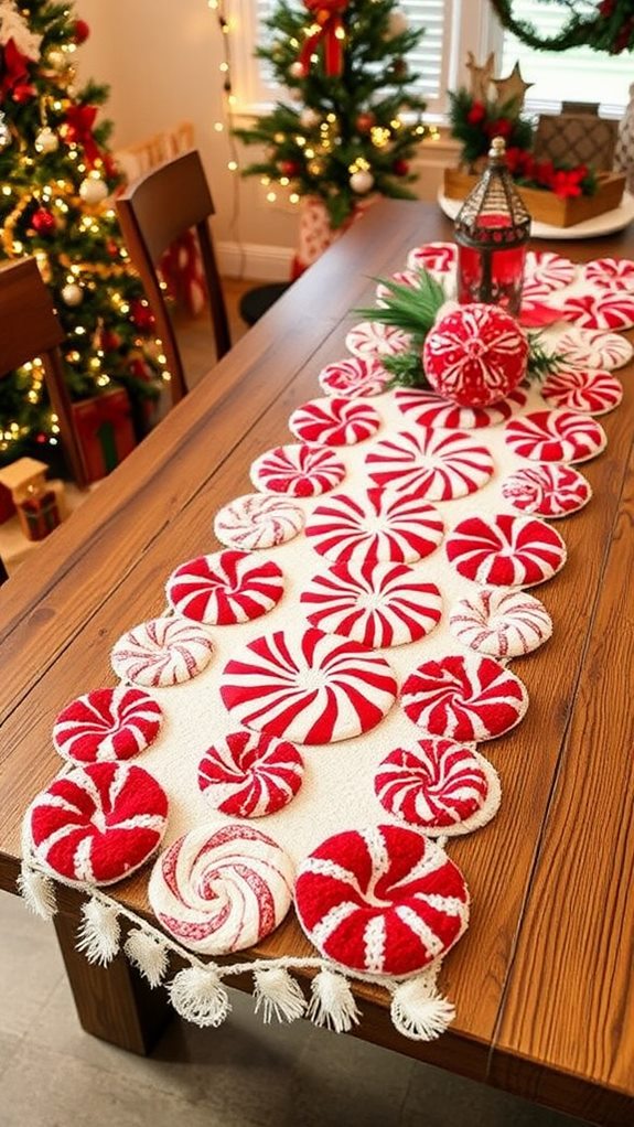 handmade peppermint table decor