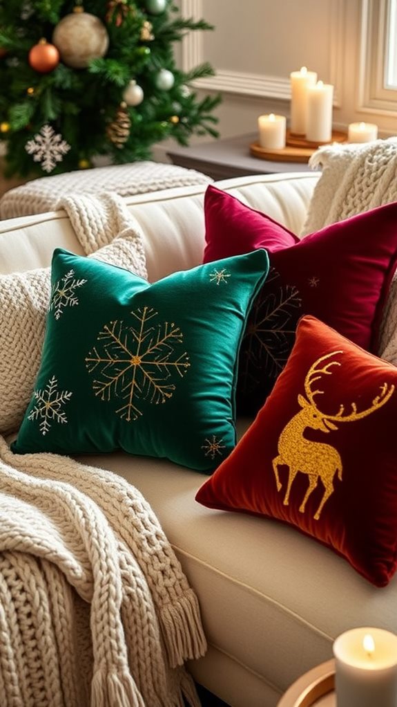 holiday pillow arrangement ideas