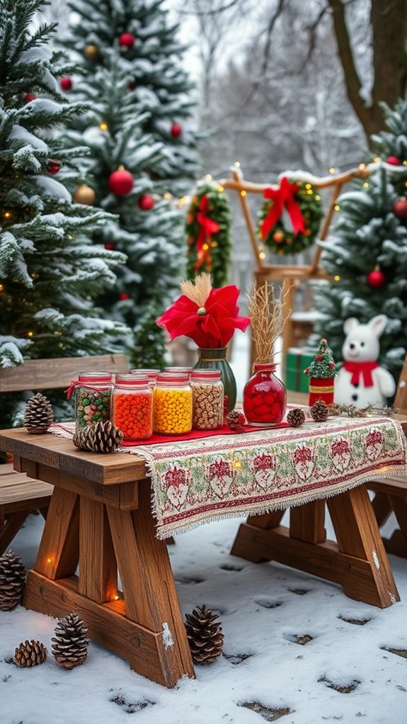 holiday themed animal feeding stations