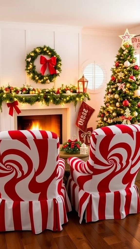 holiday themed chair decorations