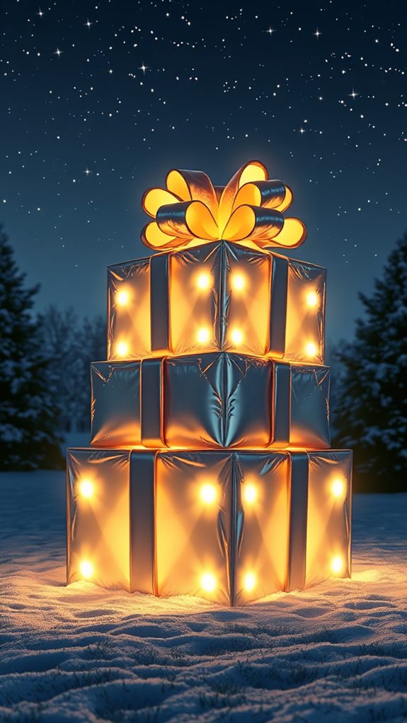 illuminated oversized present decorations