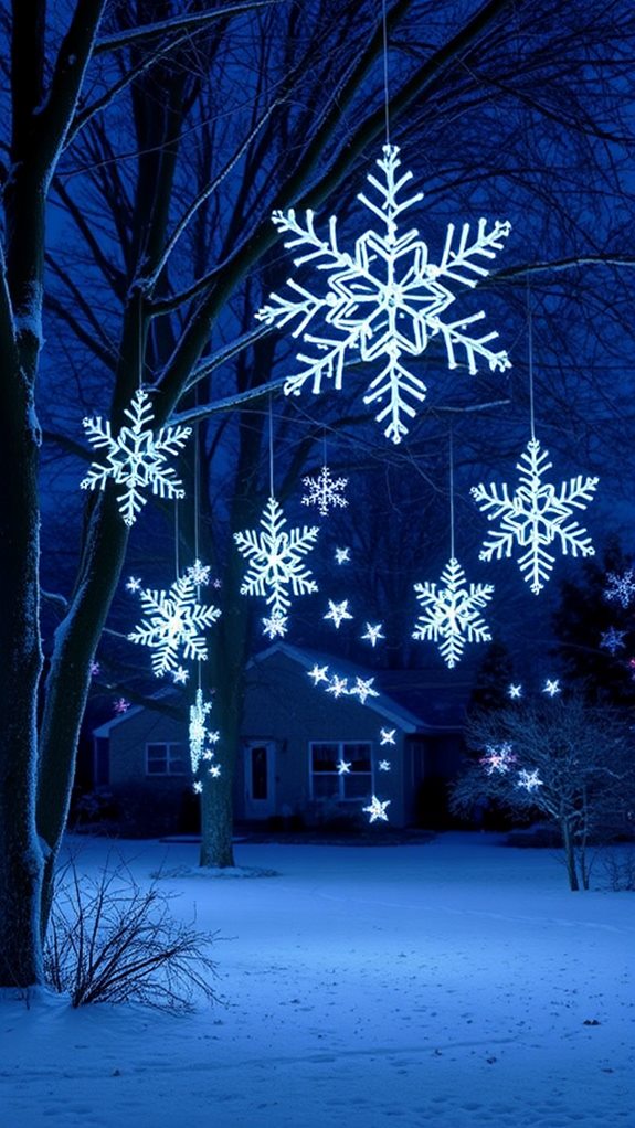 illuminated winter art display