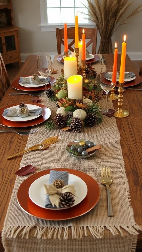 rustic burlap table decor