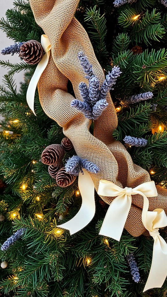 rustic burlap tree decorations