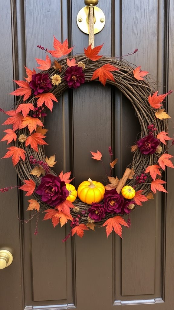 seasonal autumn door decor