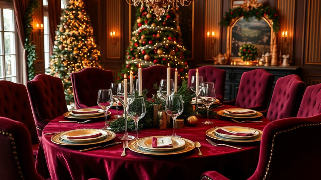 sophisticated burgundy christmas decor