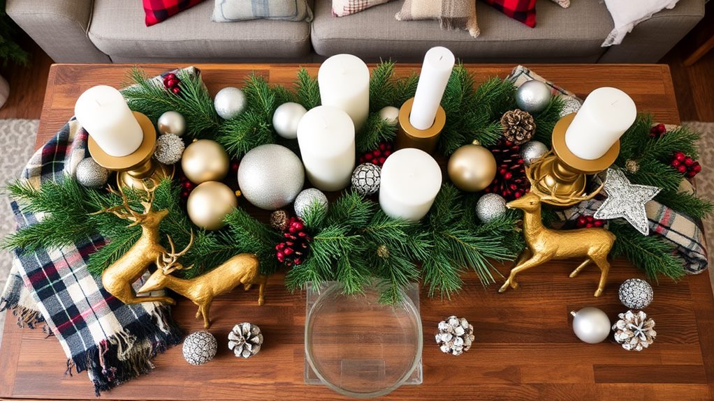 stylish holiday coffee table decor