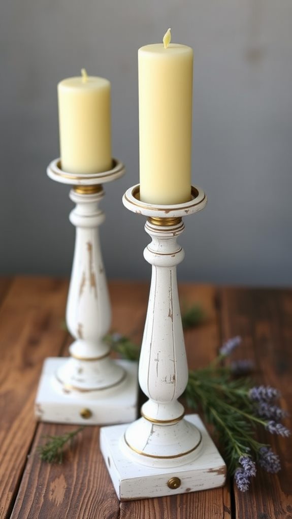 vintage rustic candle holders