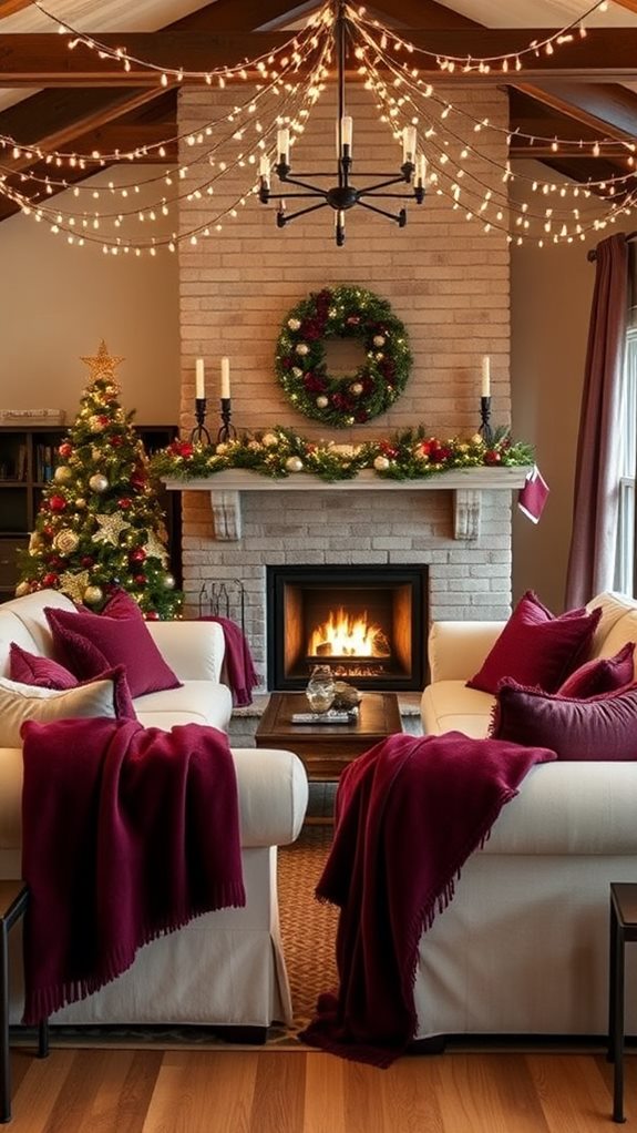 warm burgundy cozy blankets