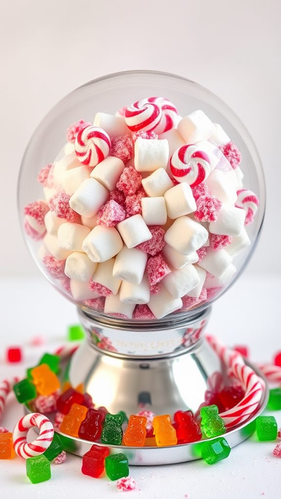 whimsical marshmallow snow globes