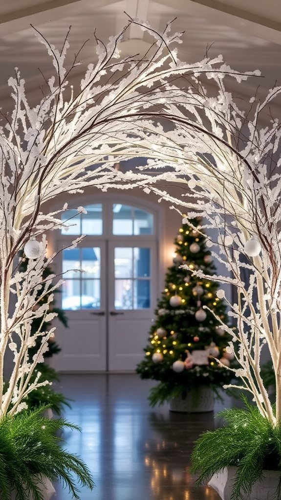 winter wonderland flocked decor