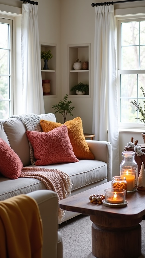 11. Use Warm Throws to Cozy Up Furniture