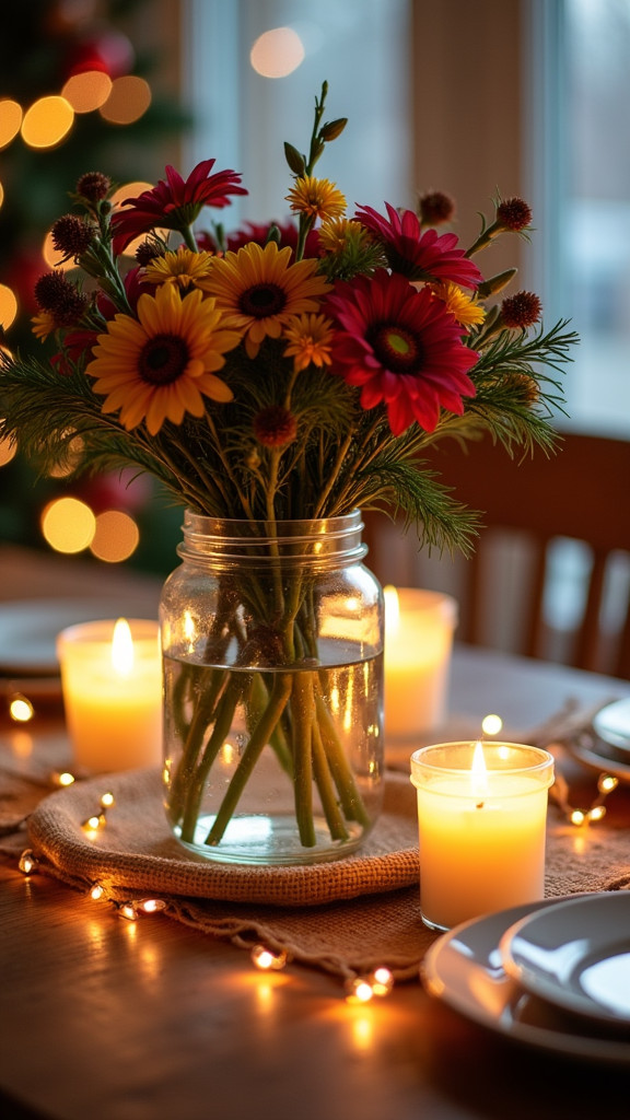 6. Create a Centerpiece with Fresh Seasonal Flowers