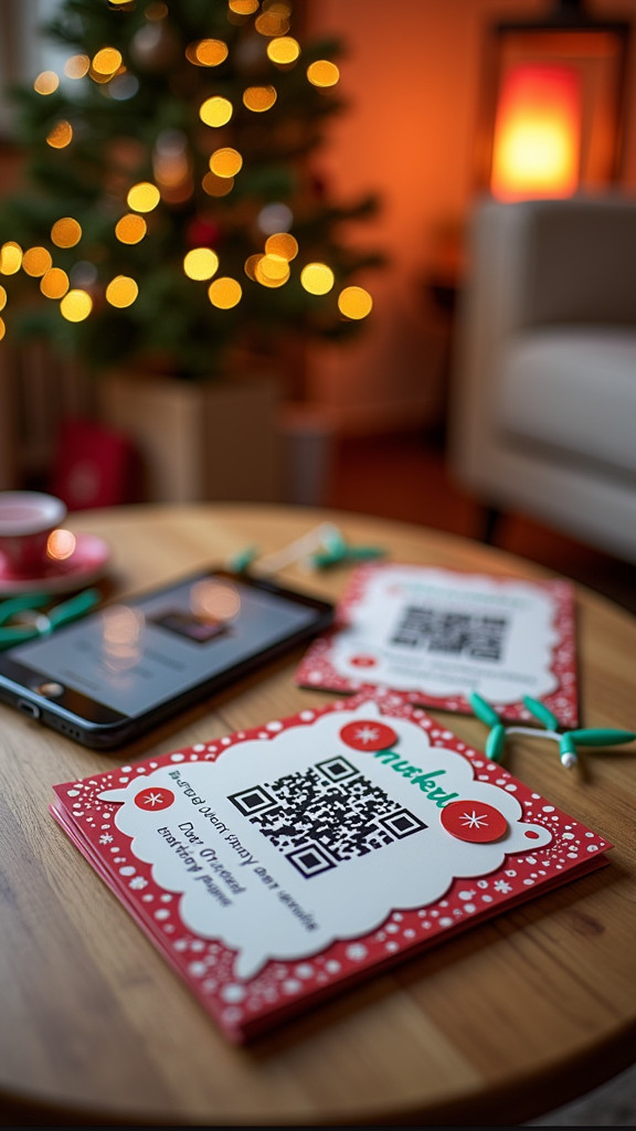 Cards with a Holiday Playlist QR Code