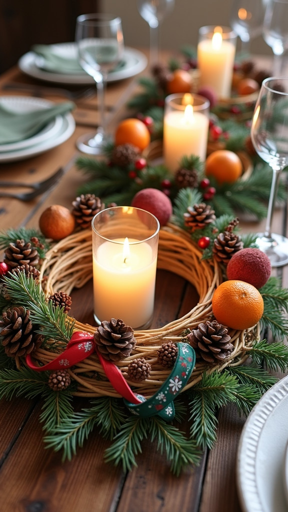 Crafting a Festive Wreath for the Table