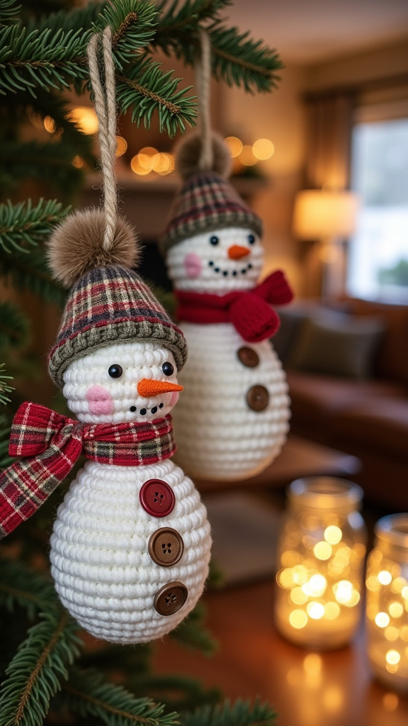 Easy Crochet Snowman Decorations