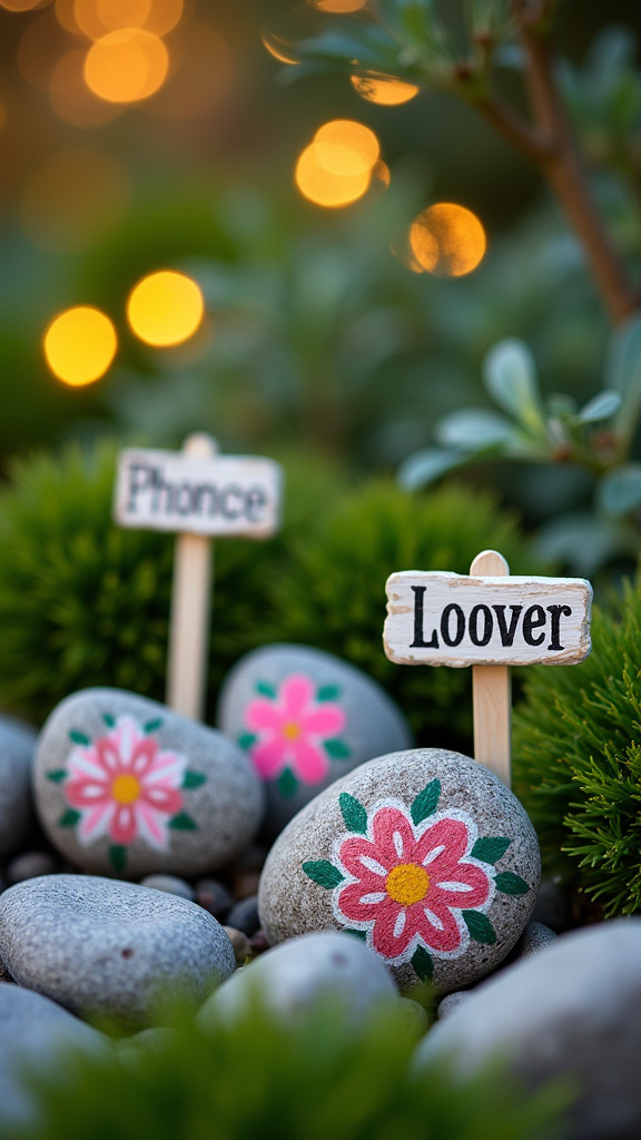 Make Garden Markers from Stones or Popsicle Sticks