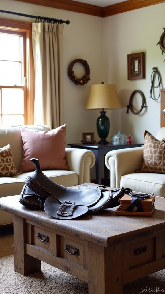 16. Utilize Vintage Horse Gear as Decor