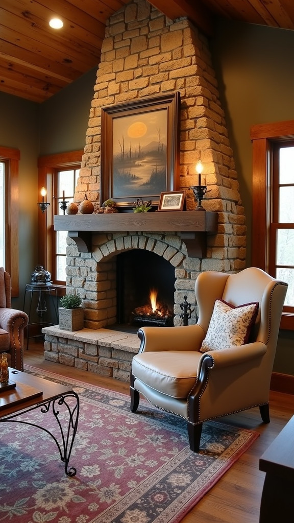 8. Install a Stone Fireplace