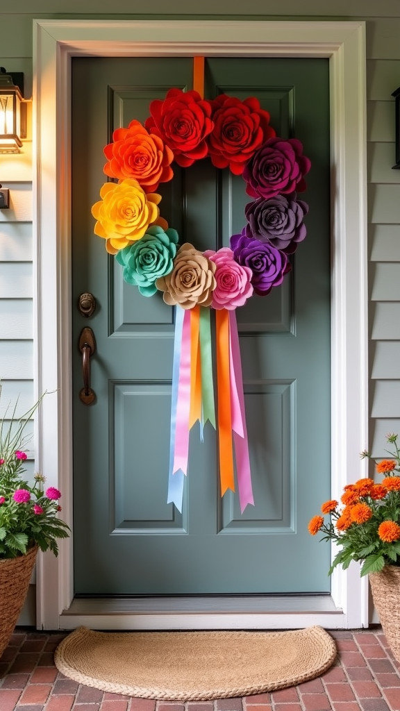 Craft a Rainbow Wreath for Your Door