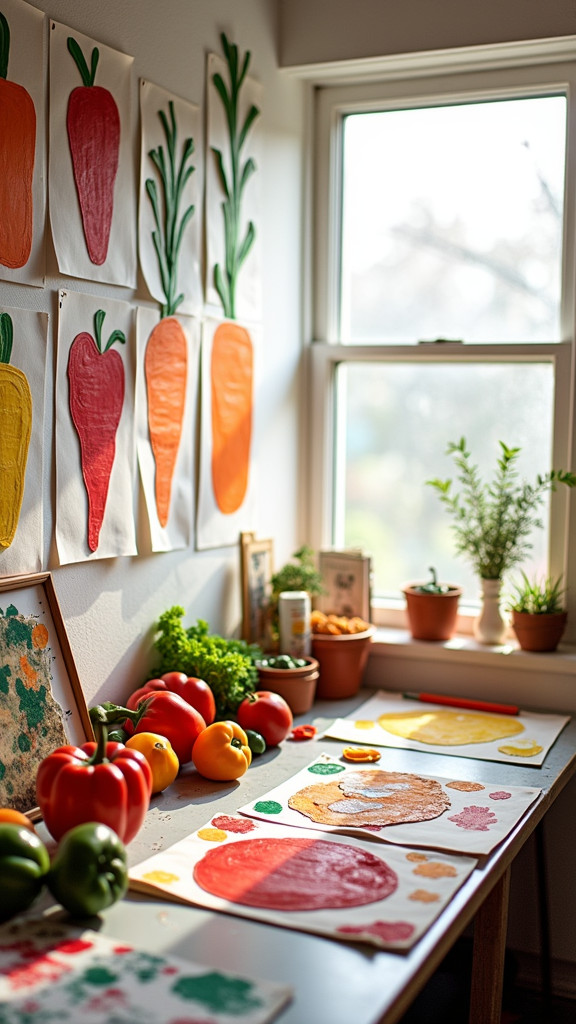 Create Colorful Stamped Art with Vegetables